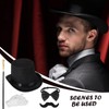 6 Pcs 1920s Men Accessories Gentleman Costume Hat Round Head