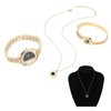 Business Style Women Watch Bracelet Necklace Set Anniversary Birthday Gift