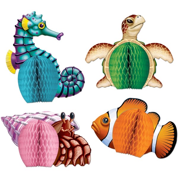Sea Creatures Mini Centerpieces 5.5-Inch (4-Pcs)