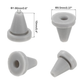 uxcell 100pcs Shower Head Replacement Nozzles, Silicone Nozzle Sprinkler Spout Round Nib Shower Head Repair Parts Fit Hole Diameter 4mm, Dark Grey