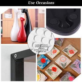 Heclia Mini Foam Felt Pads 400 PCS Self Stick Pads Cabinet Door Bumpers Small Self Sticky Tack Adhesive Dots No Trace Round Felt Pad Removable Furniture Buffer Pad for Doors Cabinets Drawers