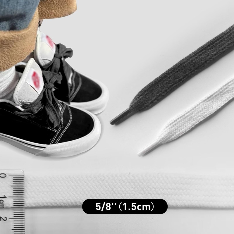 NDTEZUGT 2 Pairs Fat Athletic Shoelaces for Vans Knu Skool