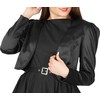 BlackButterfly Formal Satin Long Sleeve Bolero Shrug Jacket (Black, XL)