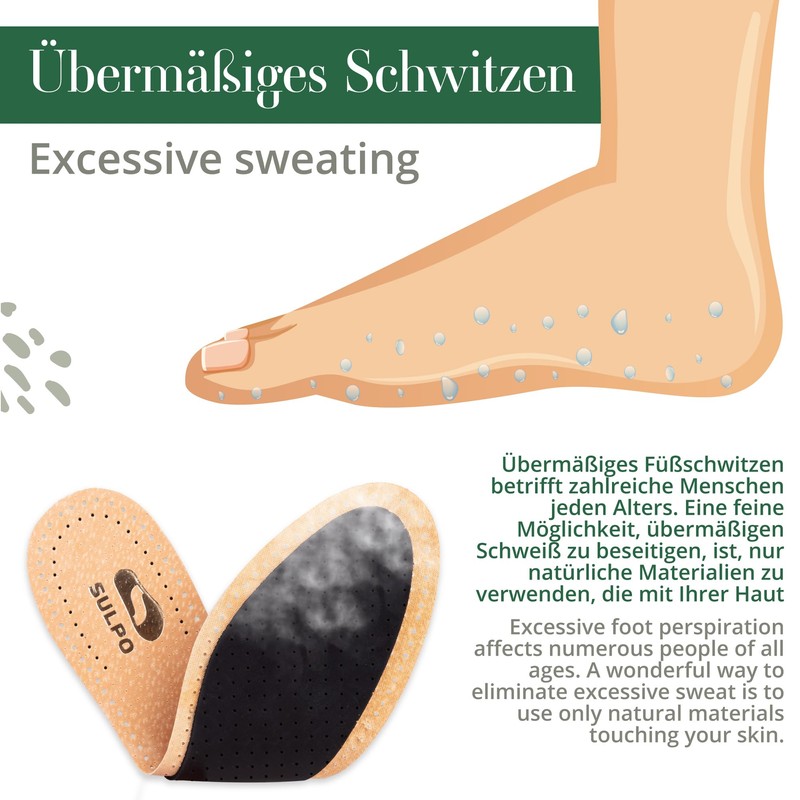 Marol Activated Carbon Insoles for Sweaty Feet Perforated Real Leather