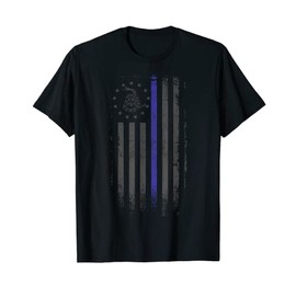 Gadsden Flag, Betsy Ross, Thin Blue Line, Tactical Black T-Shirt