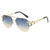 NiaWa Classic Aviator Sunglasses for Women Men, Frameless Leopard Head