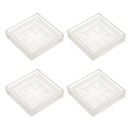 uxcell 4pcs 3x3 in Rubber Furniture Caster Cups Square Chair Leg Floor Protectors Non-Slip Furniture Pads Grips Stoppers for Hardwood Floors, Transparent (Fit 1.4-2.2 Inch Chair Leg)