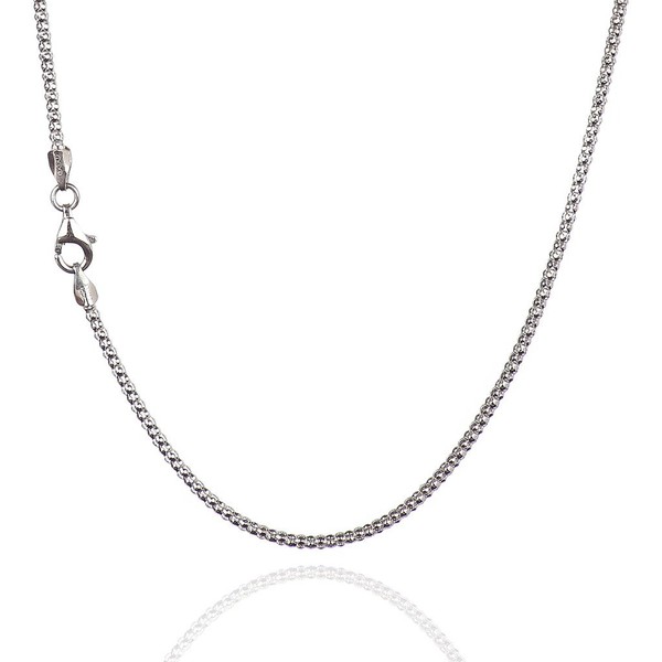 925 Sterling Silver 2.00 mm Diamond-Cut Pop Corn Necklace Chain