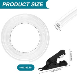 10 Metre PTFE Hose 4 mm OD x 2.5 mm ID, PTFE Teflon Hose with Cutter for 1.75 mm 3D Printer Filament, Compatible with Creality K1/K1 Max/Ender 3 V3, PTFE Tube 3D Printer Hose