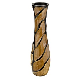 AeraVida Wooden Brown Handcarved Beauty Mango Tree Wood Flower Vase Home Decor Essential