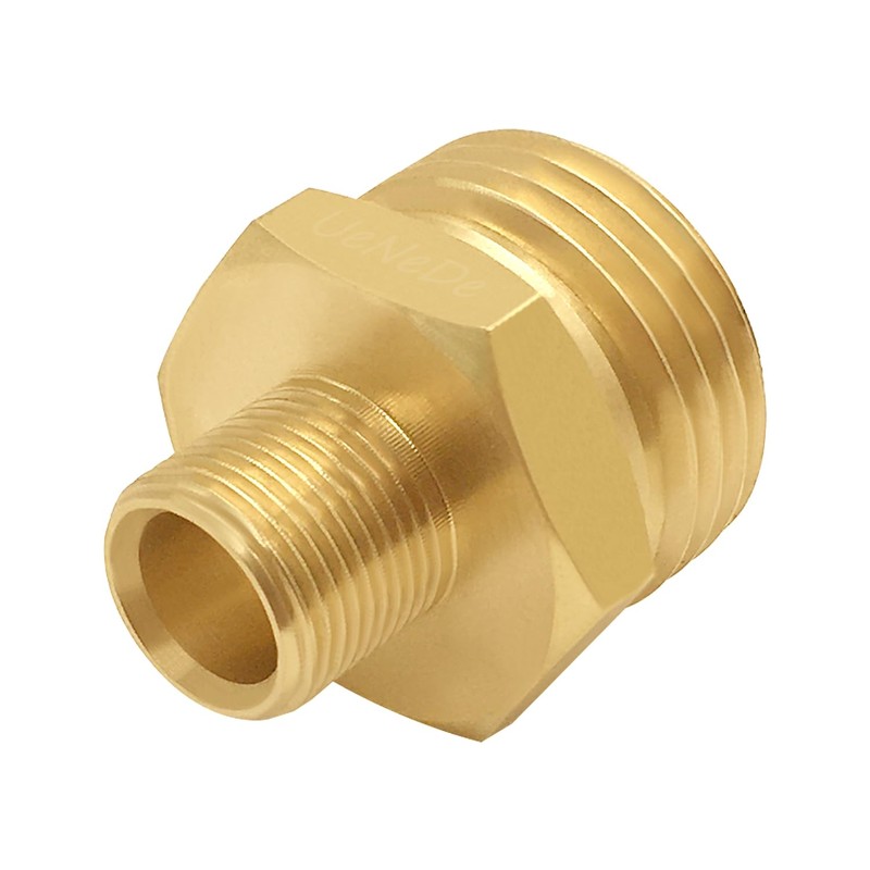 Uenede Water Line Adapter, 3/4" GHT Male to 3/8" Compression