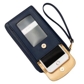 Heaye - portafolios de pulsera para teléfono celular, bolsa pequeña para mujer, marino, Middle, Bandolera