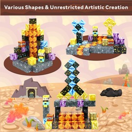 Yolla Loos Magnetic Building Blocks Building Mine Magnet World Magic Portal Set, Magnetic Tiles Toddler Toy Outdoor Toy for Boys and Girls from 3 Years, 70 Pieces