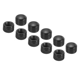 PATIKIL M6x9x11 Cap Nut, 25 Pcs Acorn Nut Screw Knob Cap Insert Bolt Cover Female Thread Knurled Decorative Hardware Fittings Light Fixtures, Black