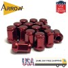 ARROW 20x 1.4" Tall Red 1/2-20 Bulge Acorn Lug Nuts