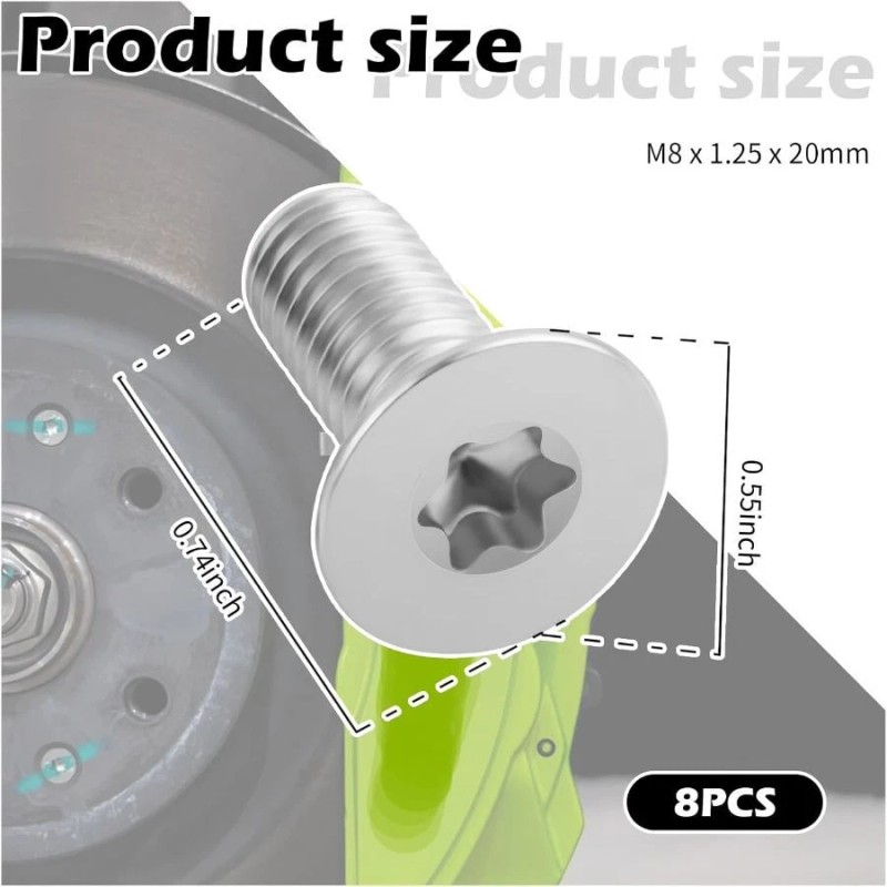 NoBrand 8PCS Brake Rotor Screws, Brake Rotors Front and Rear