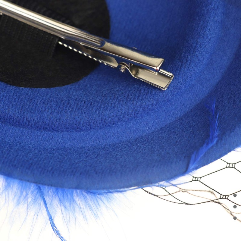 DRESHOW Fascinator Hats for Women Pillbox Hat with Veil Headband