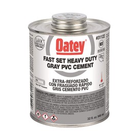 Oatey 31122 Heavy-Duty Fast Set Cement, 32 oz, PVC Gray