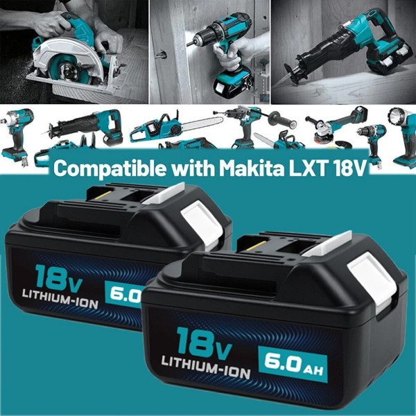 For Makita 6.0Ah Battery Replacement for Makita 18V Lithium Compatible