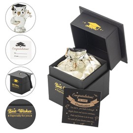 Graduation Gifts for Her Him Keepsakes Graduate High School College University - PHD Masters Degree, Congratulation Ornaments Ideas Friends Daughter Son (Black Owl Box)