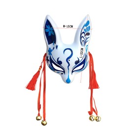 [§podresumYuzu Yuzu no Katsu] Rabbit Fox Mask Traditional Japanese Style Cosplay Rabbit Fox Kabuki Kamen Kimono Costume Accessory Room Decoration