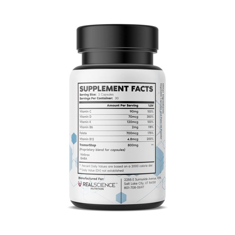 Real Science Nutrition Tremor Miracle Capsules - Essential Tremor Herbal