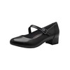 Tamaris Comfort Women's Leather Velcro Strap Court Shoes, black