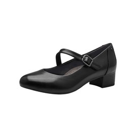 Tamaris Comfort Women's Leather Velcro Strap Court Shoes, black