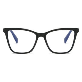 TECH-LINE-DIRECT FASHION ACCESSORIES Black Cat Eye Blue Light Blocking Glasses Retro Women Computer Glasses Frames (Black Frame + Clear Lense)