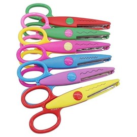 Crazy Cut Wavy Scissors 1x 5X 10x Pack with Plastic Handles and Stainless Steel Blades Pattern Craft Fun Safety Children Kids Zigzag Zig-zag (10 Pairs)