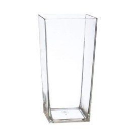 Royal Imports Flower Vase Acrylic Square Tapered Decorative Centrepiece for Home or Wedding - Non Breakable Plastic, 13cm x 25cm Tall Cube Shape- Clear