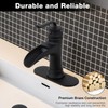 M OUDEMEI Solid Brass Waterfall Spout Bathroom Sink Faucet, Single