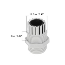 sourcing map 10Pcs PG7 IP68 Cable Gland Waterproof 3-6.5mm Adjustable Strain Relief Cord Connector Spiral Nylon Joint Gasket for Cable Wire, Grey