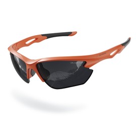 DEAFRAIN Polarized Sports Sunglasses for Men Women Baseball Tennis Cycling Running Fishing Orange Glasses TR90 Unbreakable Frame UV Protection