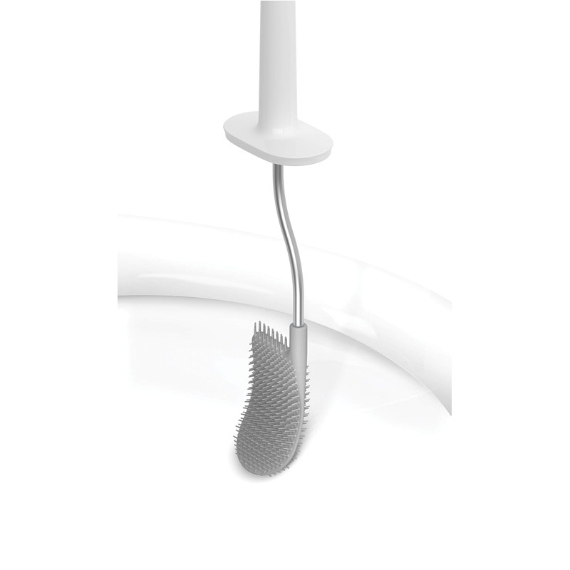 Toilet Brush with Slim Holder Flexible Anti-Drip