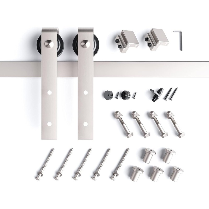 EaseLife 6.7 FT Brushed Nickel Sliding Barn Door Hardware Track