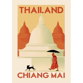 'Generic' #72 Thailand - Chiang Mai - Vintage Travel Poster - A4 A3 A2 - Quality Prints … - Vintage Travel Poster - A4 A3 A2 - Quality Prints … (Not Framed, A4)