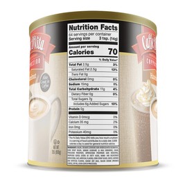 Caffe D'Vita Hazelnut Cappuccino Mix - Instant Coffee Powder Mix, Gluten Free, No Cholesterol, No Hydrogenated Oils, No Trans Fat, 99% Caffeine Free - 2 Lb Can