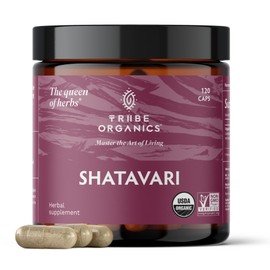 TRIBE ORGANICS Organic Shatavari Herbal Supplement - Hormonal Balance | Women’s Reproductive Health | Lactation | Immune & Inflammatory Support - Non-GMO USDA Organic 120 Vegan Capsules