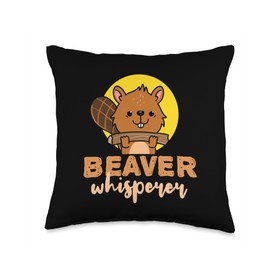 Beaver Whisperer Throw Pillow