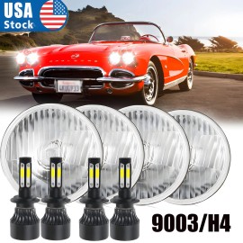 Unbranded 5.75 inch LED Headlights Hi/Lo Beam 6000K DOT 4x For 62-82 Chevy Corvette
