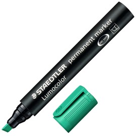 Staedtler Lumocolor 350-5 - marcador permanente (punta de cincel ancha, recargable), color verde