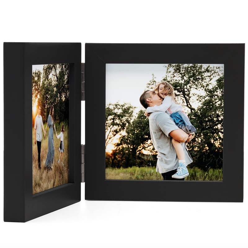 Janreefan Double 4X4 Picture Frames Hinged Folding Photo Frames in