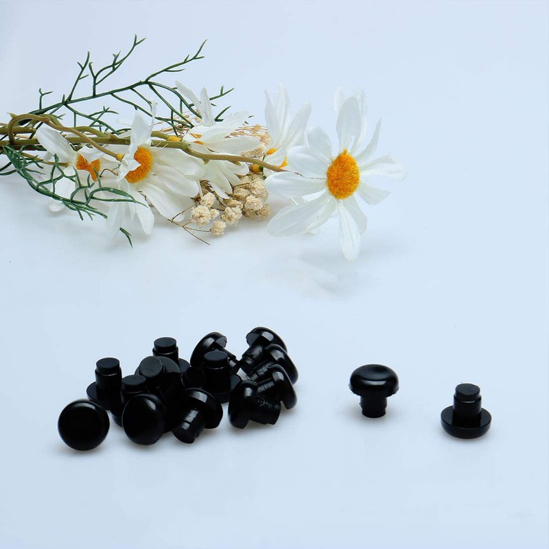 sourcingmap 12pcs 8mm Black Stem Bumpers Glide, Patio Outdoor Furniture