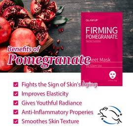 Sheet Mask by Glam Up Firming Pomegranate (10 sheets) - Strengthen Skin Barrier