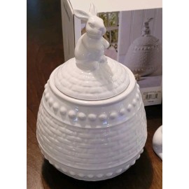 Martha Stewart NIB Martha Stewart Bunny Easter Treat Jar W/ Salt & Pepper Shakers FREE SHIP