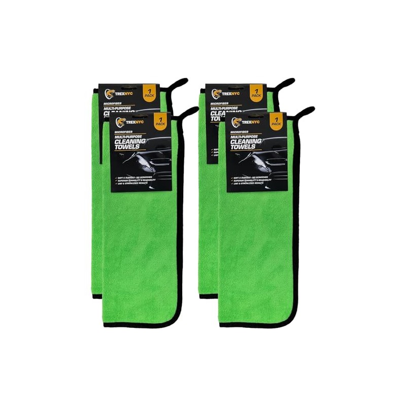 TrexNYC Microfiber Cleaning Cloth Set - Soft & Durable Cleaning