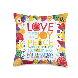 Inspirational Fruit Of The Spirit Galatians 5:22 Christian Throw Pillow