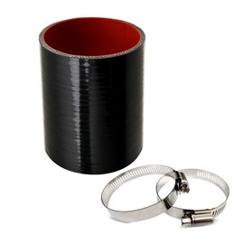 2.0" ID Straight Silicone Hose Coupler with 2 SS304 Worm Clamps, High Temp 4-Ply Reinforced 5MM Wall 3.0" Length(Qty 1) For Pipes Connecting…