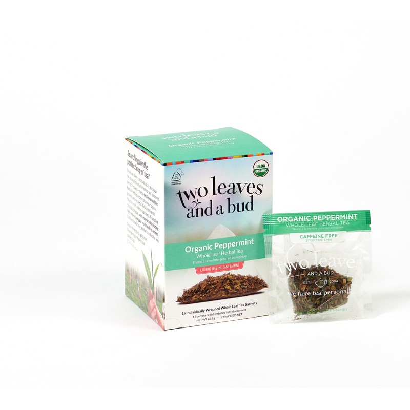 Two Leaves and a Bud Organic Peppermint Tea Bags, Naturally